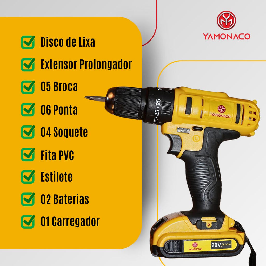Parafusadeira Furadeira De Impac A Bateria 20v 127/220v 50hz