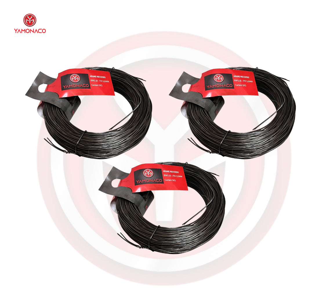 Arame Recozido Bwg 18 1,24mm - 3kg - Preto Preto