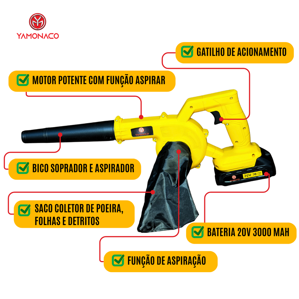 SOPRADOR BÁTERIA DE LÍTIO