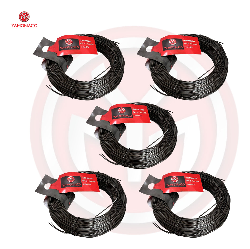 Arame Recozido Bwg 18 1,24mm - 5kg - Preto Preto